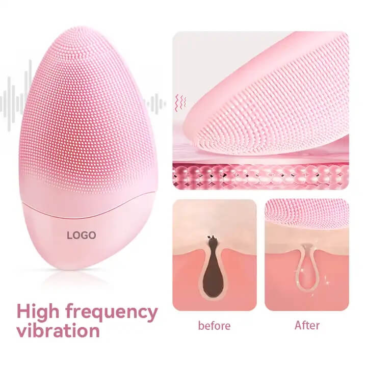 SKB-1811C À Prova D' Água USB Vibrar Esfoliar Sonic Electric Facial Face Silicone Brush Cleansing Device 