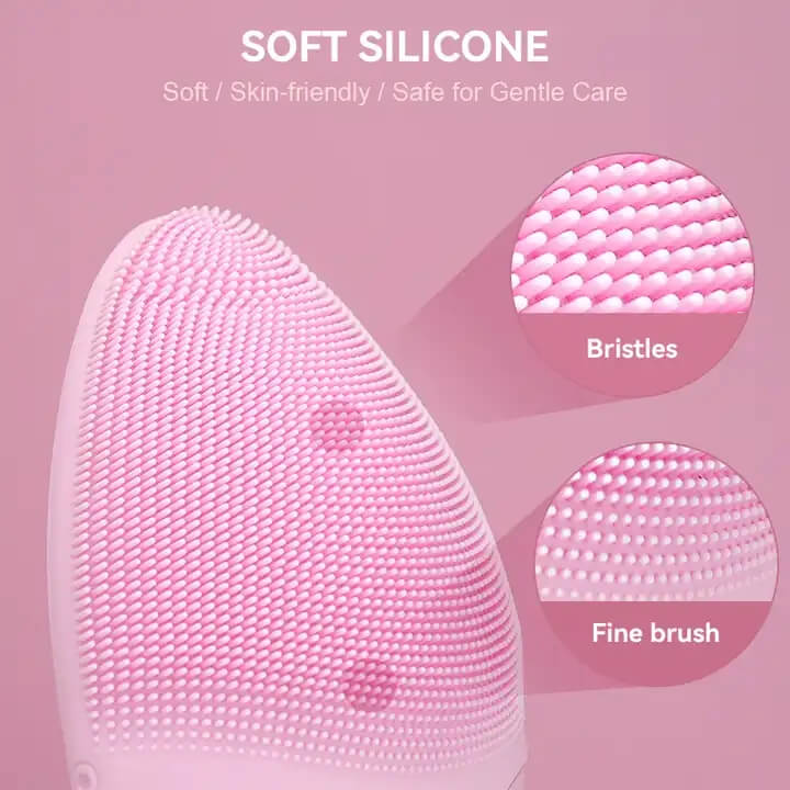 SKB-1811 Uso Doméstico Impermeável Elétrica Warm Up Vibration Soft Silicone Facial Cleansing Brush 